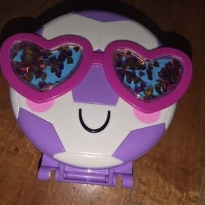 Polly Pocket MICRO 1" Doll setTRAVEL COMPACT SOCCER SQUAD ball SUNGLASSES POOL +